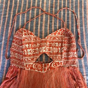 Free People boho wide leg jumpsuit XS